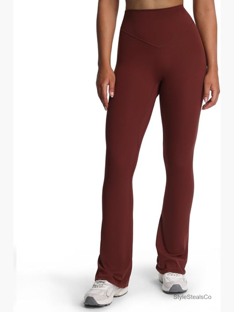 High Waisted Flared Leggings 32" Inseam Tummy Control Yoga Pants Buttery Soft